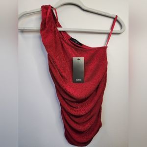 27. NWT One Shoulder Ruched Top